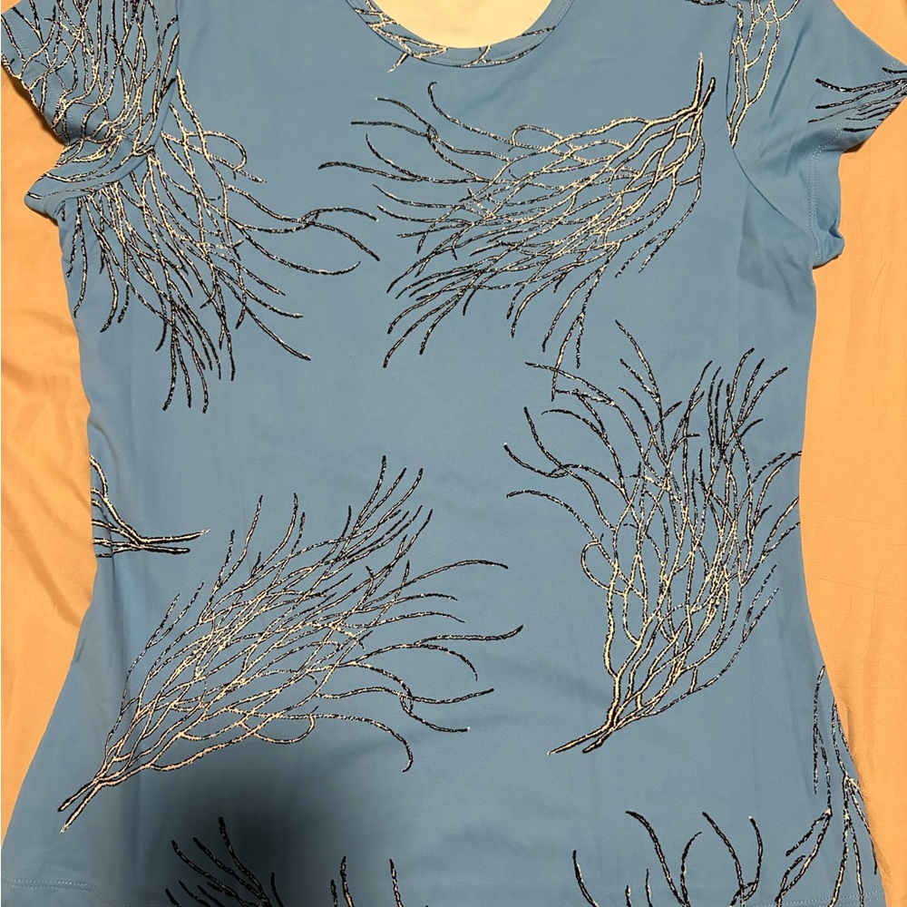 J. McLaughlin Blue Top with White Accents